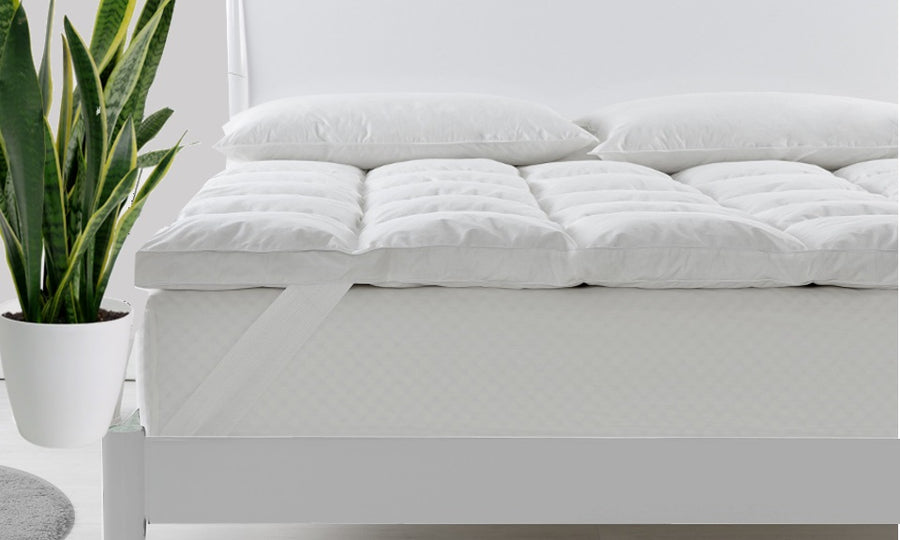 Royal Comfort 1800GSM 233TC Cotton Duck Feather Down Mattress Topper Cover King