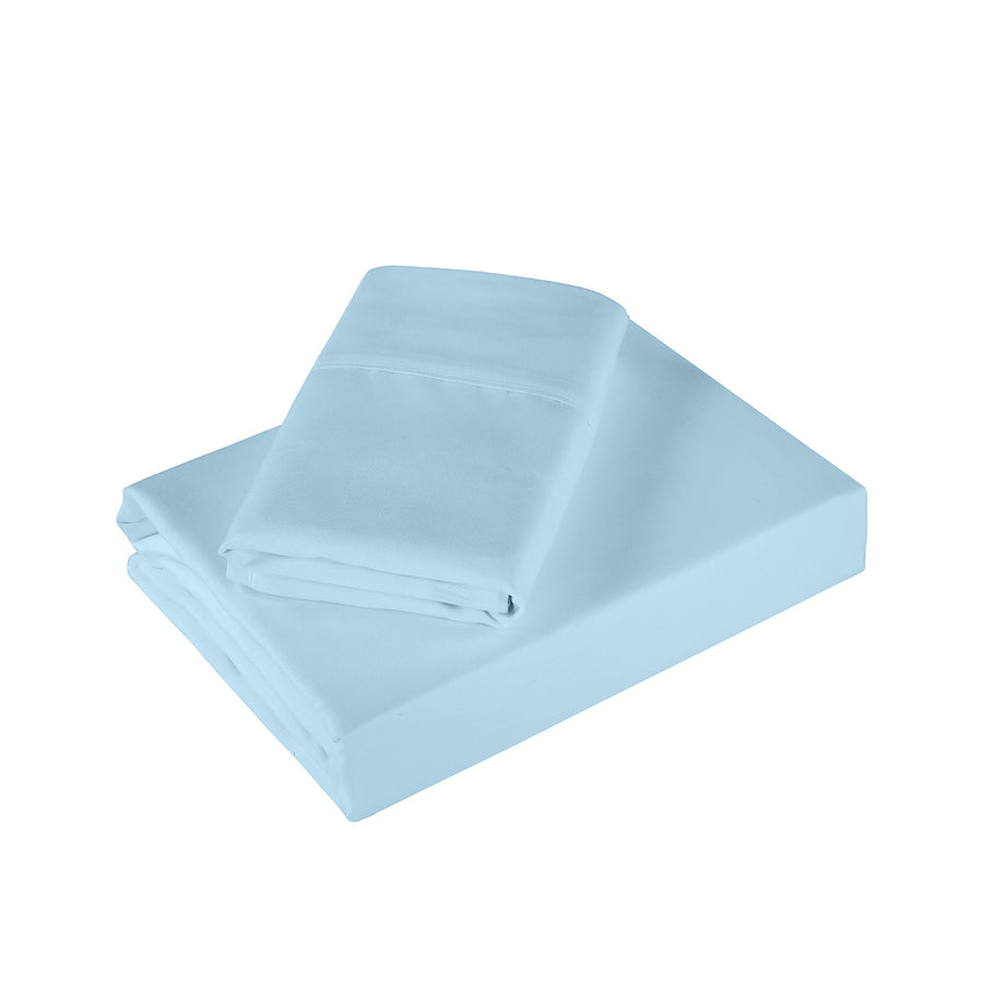 Royal Comfort 1200 Thread Count Sheet Set 4 Piece Ultra Soft Satin Weave Finish - Double - Sky Blue