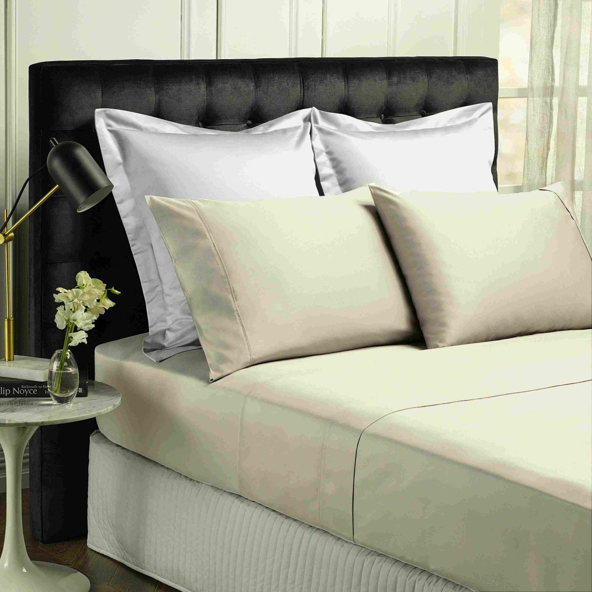 Park Avenue 500TC Soft Natural Bamboo Cotton Sheet Set Breathable Bedding - Double - Dove