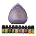 Purespa Diffuser Set With 10 Pack Diffuser Oils Humidifier Aromatherapy - Violet
