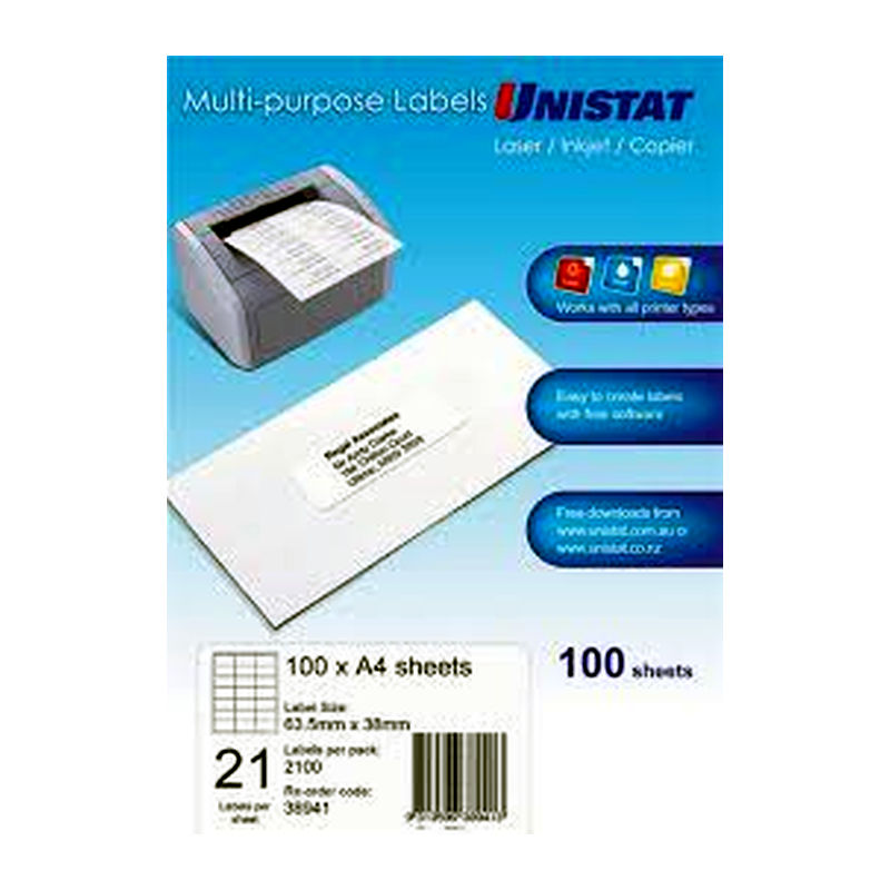AVERY LIP Label 38941 21Up Bx100