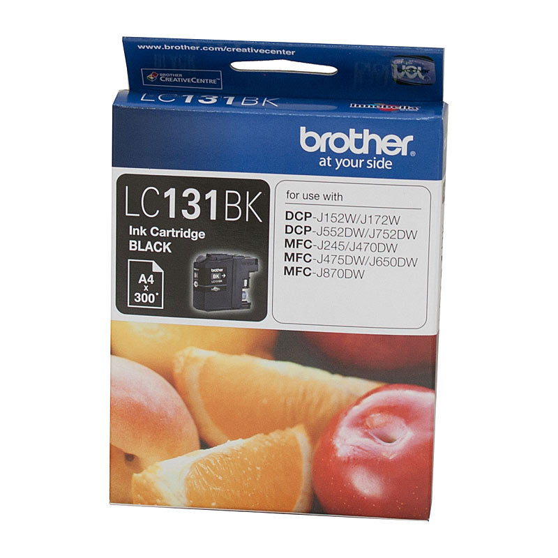 Brother LC-131BK Black Ink Cartridge - DCP-J152W/J172W/J552DW/J752DW/MFC-J245/J470DW/J475DW/J650DW/J870DW - up to 300 pa