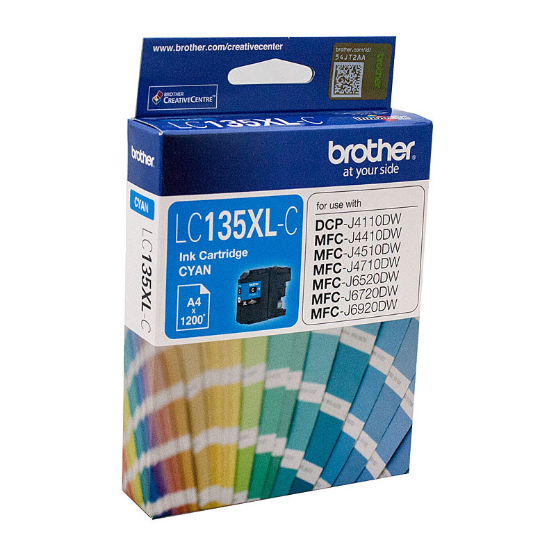 BROTHER LC-135XLC Cyan Ink Cartridge - MFC-J6520DW/J6720DW/J6920DW and DCP-J4110DW/MFC-J4410DW/J4510DW/J4710DW - up to 1