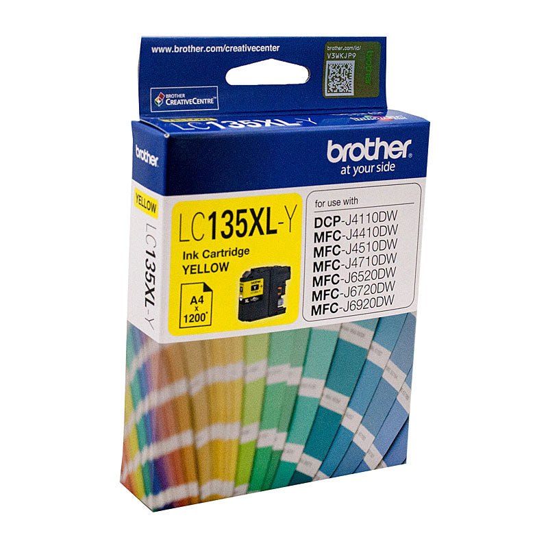 BROTHER LC-135XLY Yellow Ink Cartridge - MFC-J6520DW/J6720DW/J6920DW and DCP-J4110DW/MFC-J4410DW/J4510DW/J4710DW - 1200 