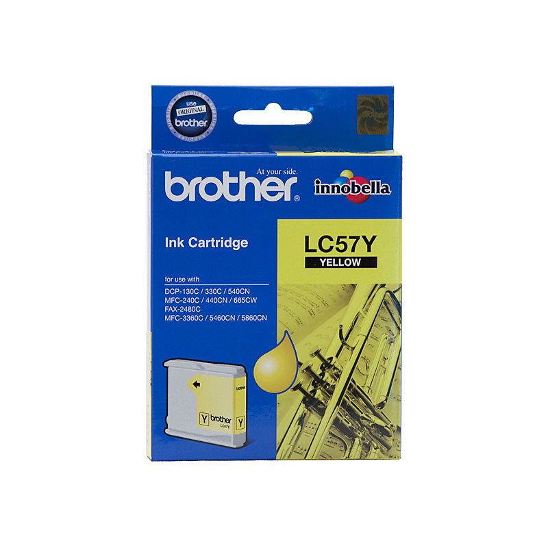 Brother LC-57Y Yellow Ink FAX-2480C, DCP-130C/330C/540CN/350C, MFC-240C/440CN/3360C/5460CN/5860CN/665CW/465CN/685CW/885C