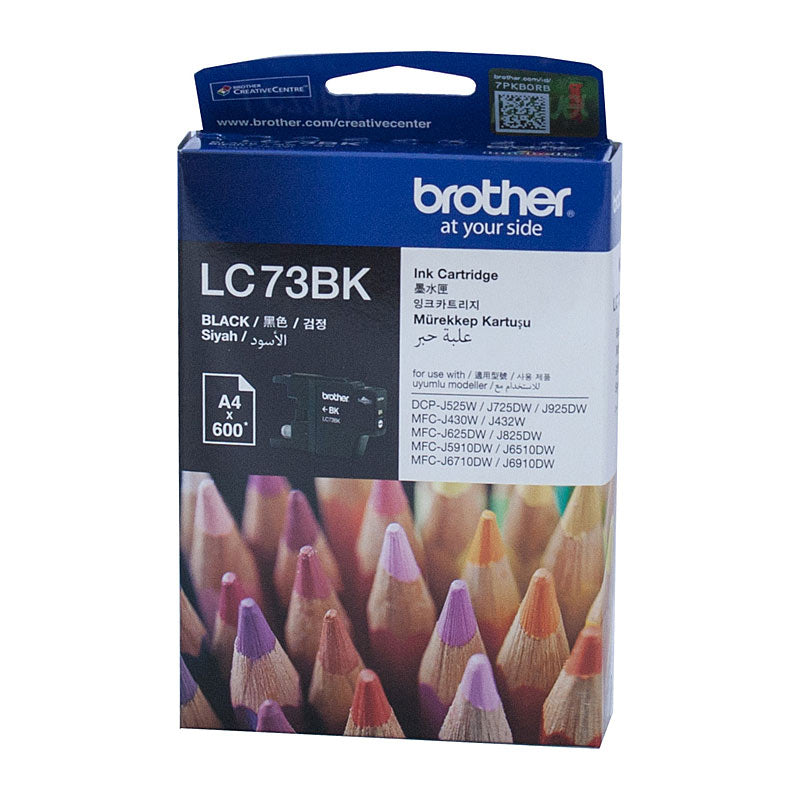 BROTHER LC-73BK Black High Yield Ink Cartridge - DCP-J525W/J725DW/J925DW, MFC-J6510DW/J6710DW/J6910DW/J5910DW/J430W/J432