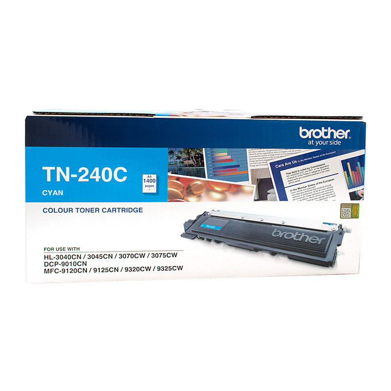 Brother TN-240C Colour Laser Toner - Cyan, HL-3040CN/3045CN/3070CW/3075CW, DCP-9010CN, MFC-9120CN/9125CN/9320CW/9325CW -