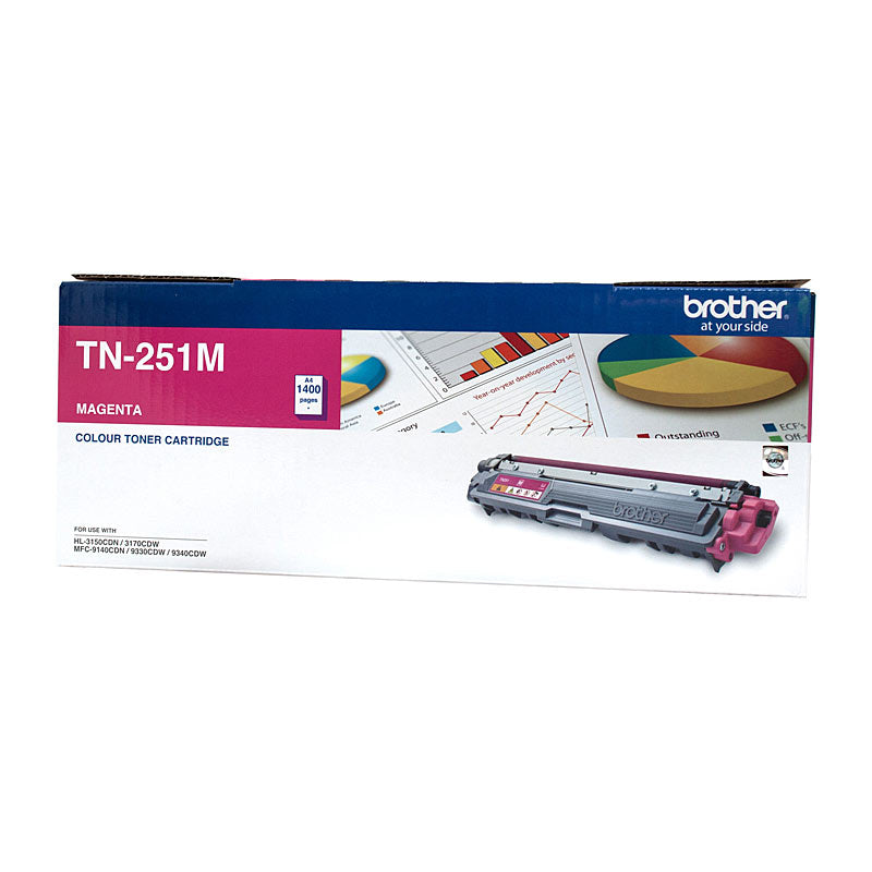 Brother TN-251M Colour Laser Toner - Magenta, HL-3150CDN/3170CDW/MFC-9140CDN/9330CDW/9335CDW/9340CDW /DCP-9015CDW1,400 P