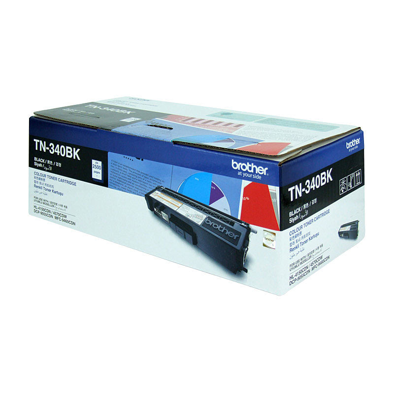 BROTHER TN-340BK Colour Laser Toner - Standard Yield Black, HL-4150CDN/4570CDW, DCP-9055CDN, MFC-9460CDN/9970CDW - 2500 