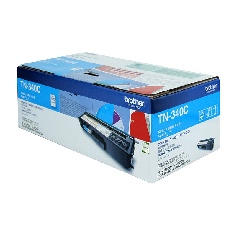 BROTHER TN-340C Colour Laser Toner - Standard Yield Cyan, HL-4150CDN/4570CDW, DCP-9055CDN, MFC-9460CDN/9970CDW - 1500 pa