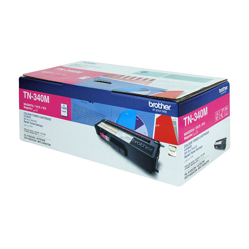BROTHER TN-340M Colour Laser Toner - Standard Yield Magenta, HL-4150CDN/4570CDW, DCP-9055CDN, MFC-9460CDN/9970CDW - 1500