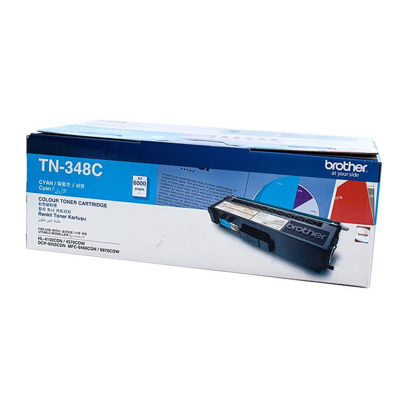 Brother TN-348C Colour Laser Toner - Super High Yield Cyan- HL-4150CDN/4570CDW, DCP-9055CDN, MFC-9460CDN/9970CDW - 6000 