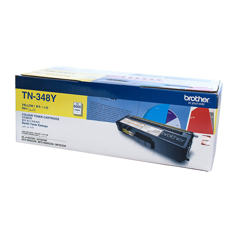 Brother TN-348Y Colour Laser Toner - Super High Yield Yellow- HL-4150CDN/4570CDW, DCP-9055CDN, MFC-9460CDN/9970CDW - 600