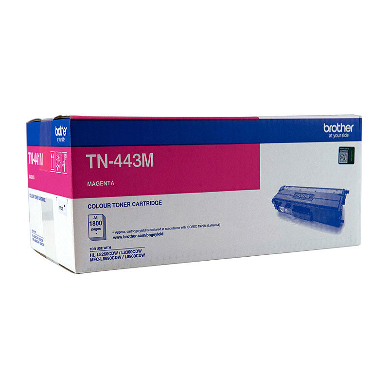 BROTHER TN-443M Colour Laser Toner - High Yield Magenta - to suit HL-L8260CDN/8360CDW MFC-L8690CDW/L8900CDW - 4,000 Page
