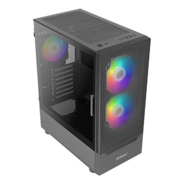 ANTEC NX410 ATX, mATX, ITX, LED Control, Tempered Glass Side Panel 2x 140mm ARGB Front & 1 x 120mm ARGB pre-installed Re