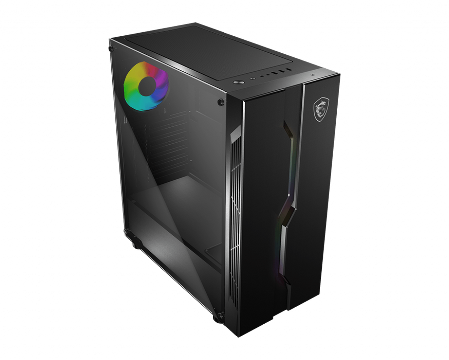 MSI MAG VAMPIRIC 010X Mid-Tower Case, Supports ATX / mATX / Mini-ITX, 1x USB 3.2, 2x USB 2.0, 1x HD Audio, 1x Mic, ATX P