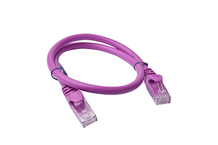 8WARE Cat6a UTP Ethernet Cable 25cm SnaglessÂ Purple