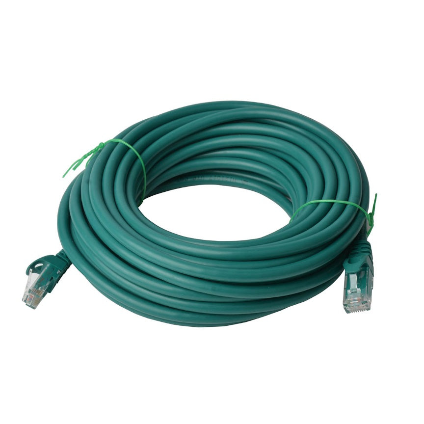 8WARE Cat6a UTP Ethernet Cable 50m SnaglessÂ Green