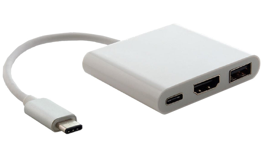 ASTROTEK USB 3.1 Type-C USB-C to HDMI, USB Type-A and USB Type-C Adapter Male to Female 4K 30Hz for Apple MacBook Chrome