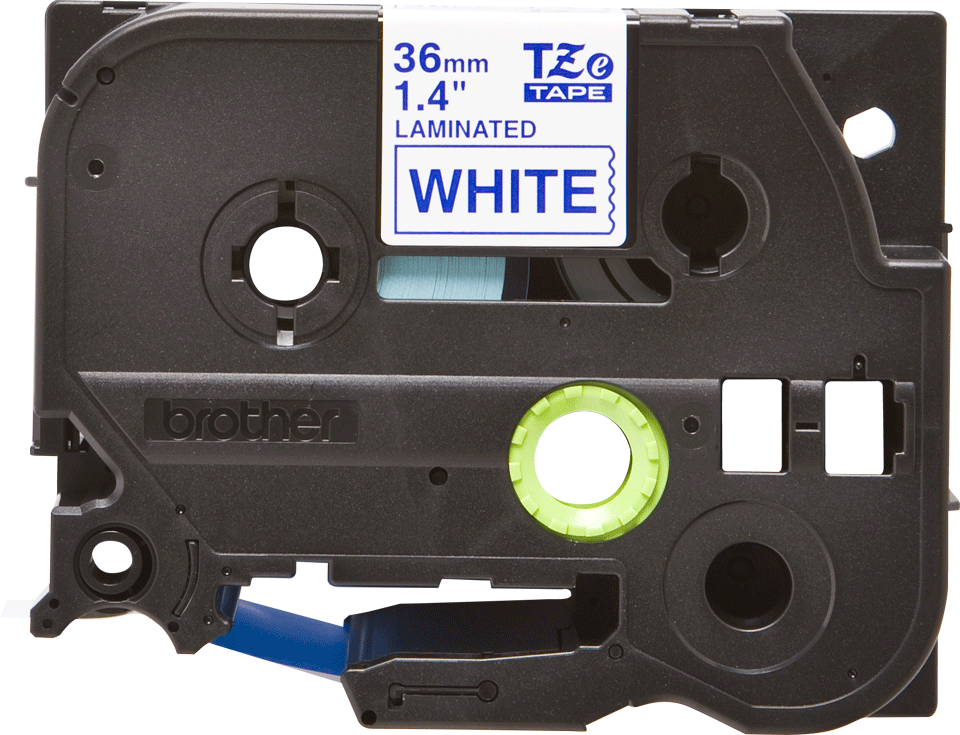 Genuine Brother TZe-263 Labelling Tape Cassette Â€Â“ Blue on White, 36mm wide, 8m long Compatible with a wide range of B