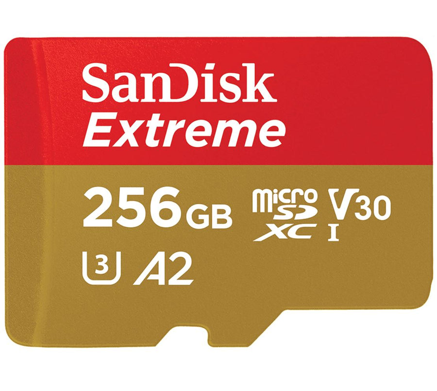 SANDISK 256GB Extreme microSD SDHC SQXAF V30 U3 C10 A1 UHS-1 160MB/s R 90MB/s W 4x6 SD Adaptor Android Smartphone Action