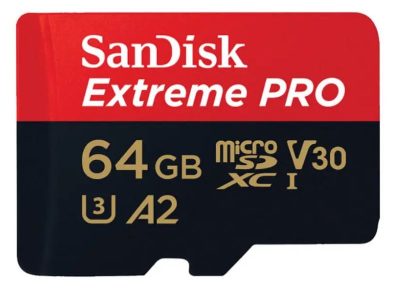SANDISK 64GB SanDisk Extreme Pro microSDHC SQXCY V30 U3 C10 A2 UHS-1 170MB/s R 90MB/s W 4x6 SD Adaptor Android Smartphon