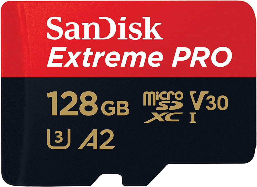 SANDISK 128GB SanDisk Extreme Pro microSDHC SQXCY V30 U3 C10 A2 UHS-1 170MB/s R 90MB/s W 4x6 SD Adaptor Android Smartpho