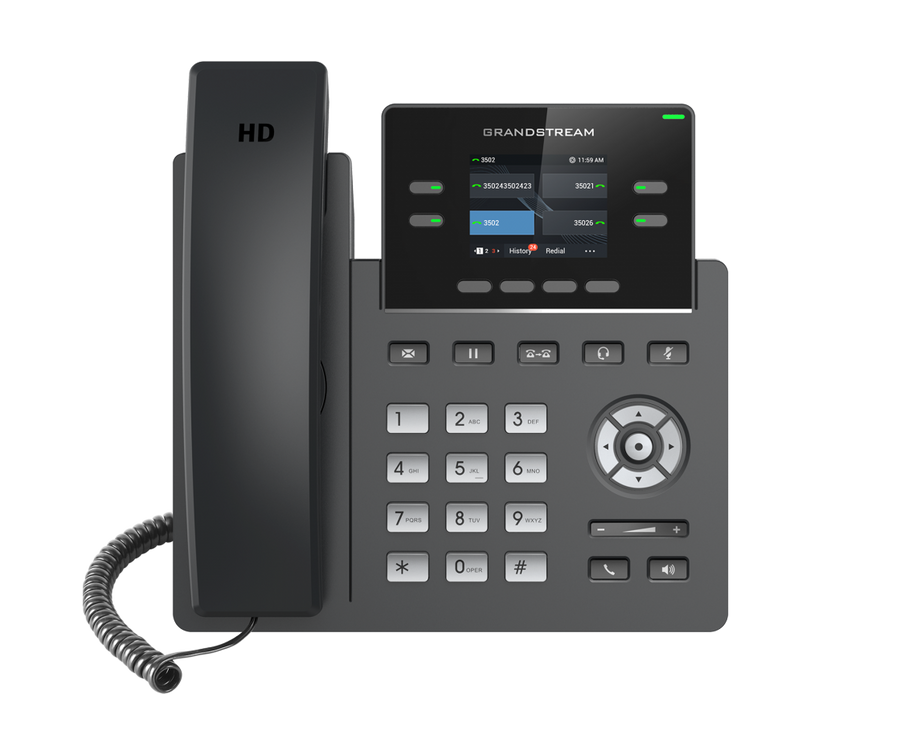 GRANDSTREAM GRP2612 4 Line IP Phone, 2 SIP Accounts, 320x240 Colour Screen, HD Audio