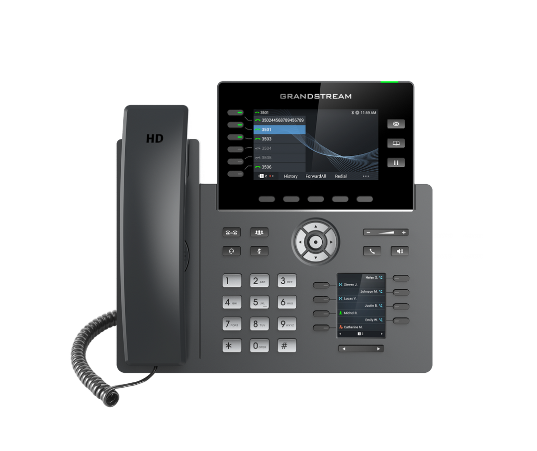 GRANDSTREAM GRP2616 6 Line IP Phone, 6 SIP Accounts, 480x272 Colour Screen, HD Audio, Integrated Bluetooth+WiFi, Powerab