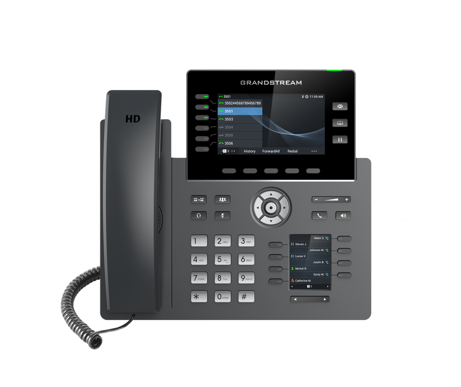 GRANDSTREAM GRP2616 6 Line IP Phone, 6 SIP Accounts, 480x272 Colour Screen, HD Audio, Integrated Bluetooth+WiFi, Powerab
