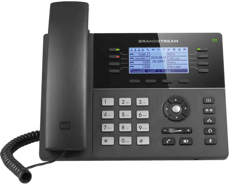 GRANDSTREAM GXP1782 8 Line IP Phone, 4 SIP Accounts, 200x80 Pixel Backlit Display, HD Audio, Dual-Switched Gigabit Port,