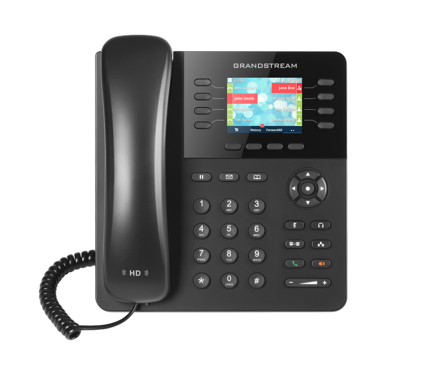 GRANDSTREAM GXP2135 8 Line IP Phone, 4 SIP Accounts, 320x240 Colour LCD Screen, HD Audio, Built-In Bluetooth, Powerable 