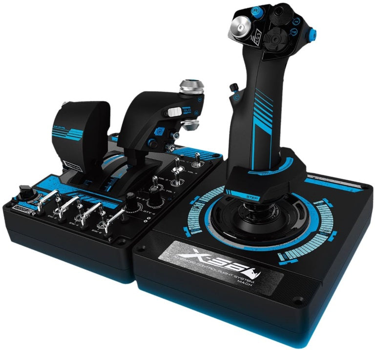 LOGITECH G X56 H.O.T.A.S. RGB Throttle & Stick Simulation Controller 6 DOF Pitch Roll Yaw Back Forward Up Down Left Righ