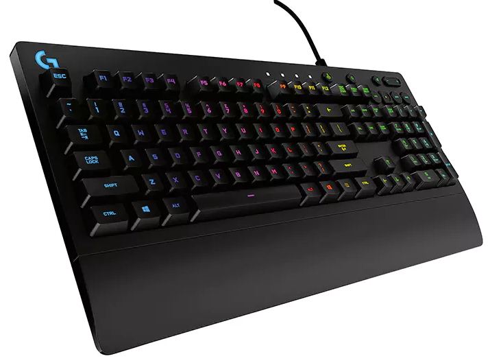 LOGITECH G213 Prodigy RGB Gaming Keyboard, 16.8 Million Lighting Colors Mech-Dome Backlit Keys Dedicated Media Controls 