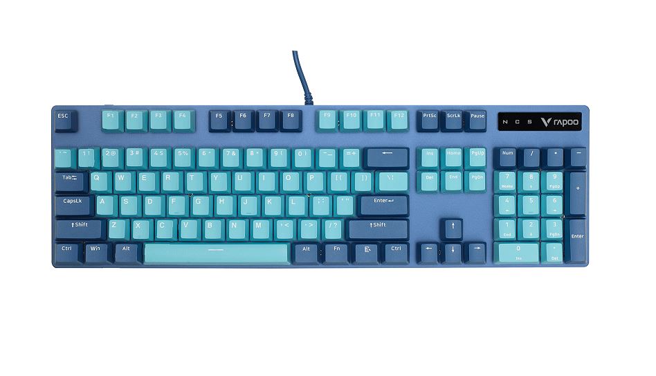 RAPOO V500 Pro Backlit Mechanical Gaming Keyboard - Spill Resistant, Metal Cover, Ideal for Entry Level Gamers--Cyan Blu
