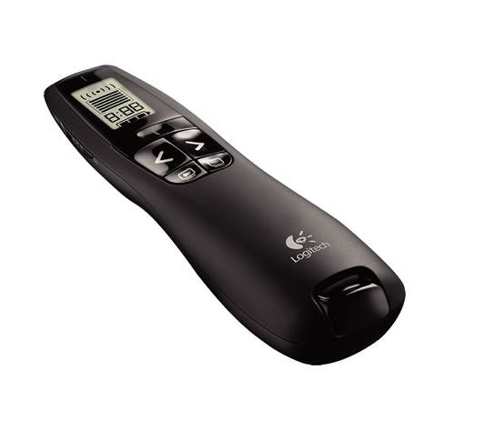 Logitech R800 Laser Presentation Remote LCD display time tracking 30m Range, 2.4GHz Instuitive slideshow controls MILT-R