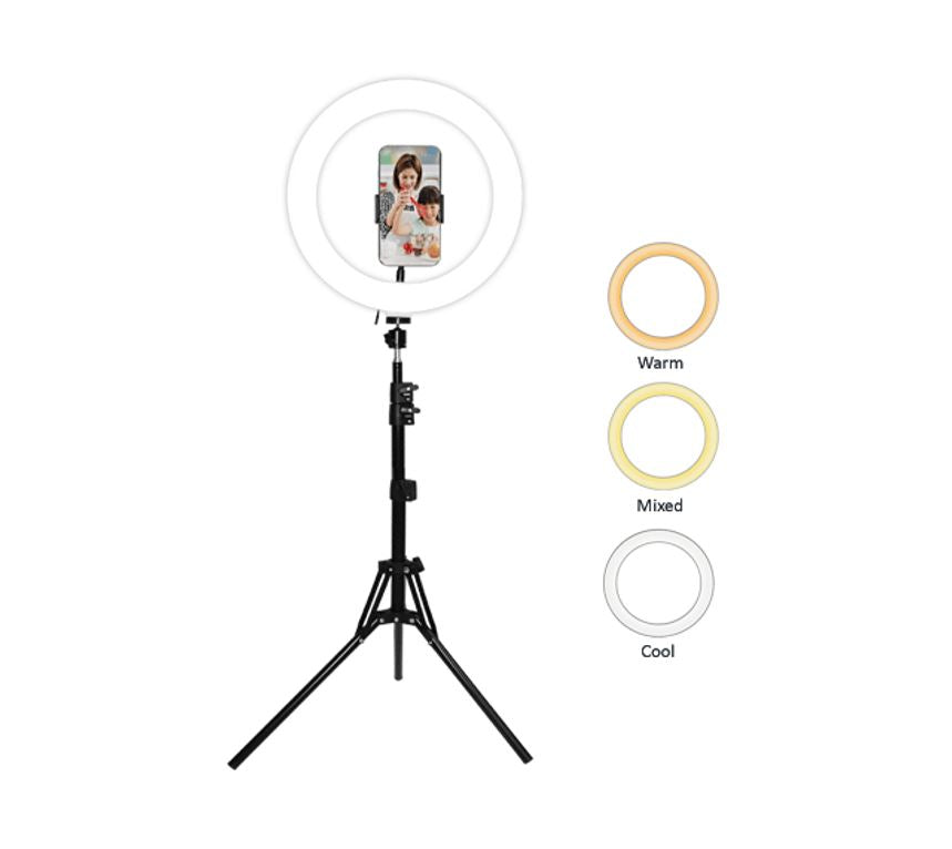 OTHER LED Ring Light SCX-818B 3 light colours 120 LED bulbs 360Â° up/down rotation Tripod 50-160cm 2m USB cord with hold