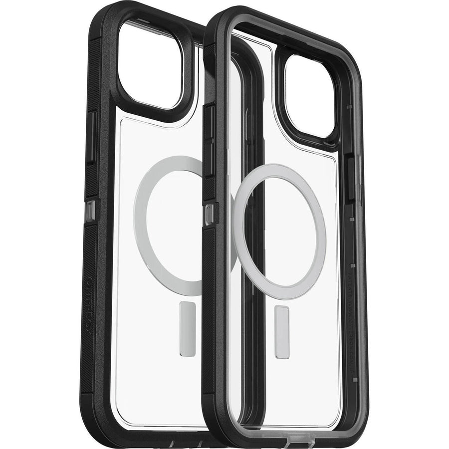 OTTERBOX Apple iPhone 14 Plus Defender Series XT Clear Case with MagSafe - Black Crystal (Clear/Black) (77-90064),5x Mil