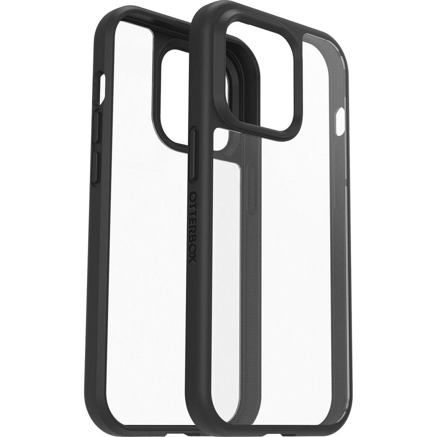 OTTERBOX Apple iPhone 14 Pro React Series Antimicrobial Case - Black Crystal (Clear/Black) (77-88890), Raised Edges Prot
