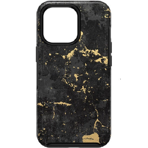 OTTERBOX Apple iPhone 13 Pro Symmetry Series Antimicrobial Case - Enigma Graphic (Black/Gold) (77-83576), Wireless charg