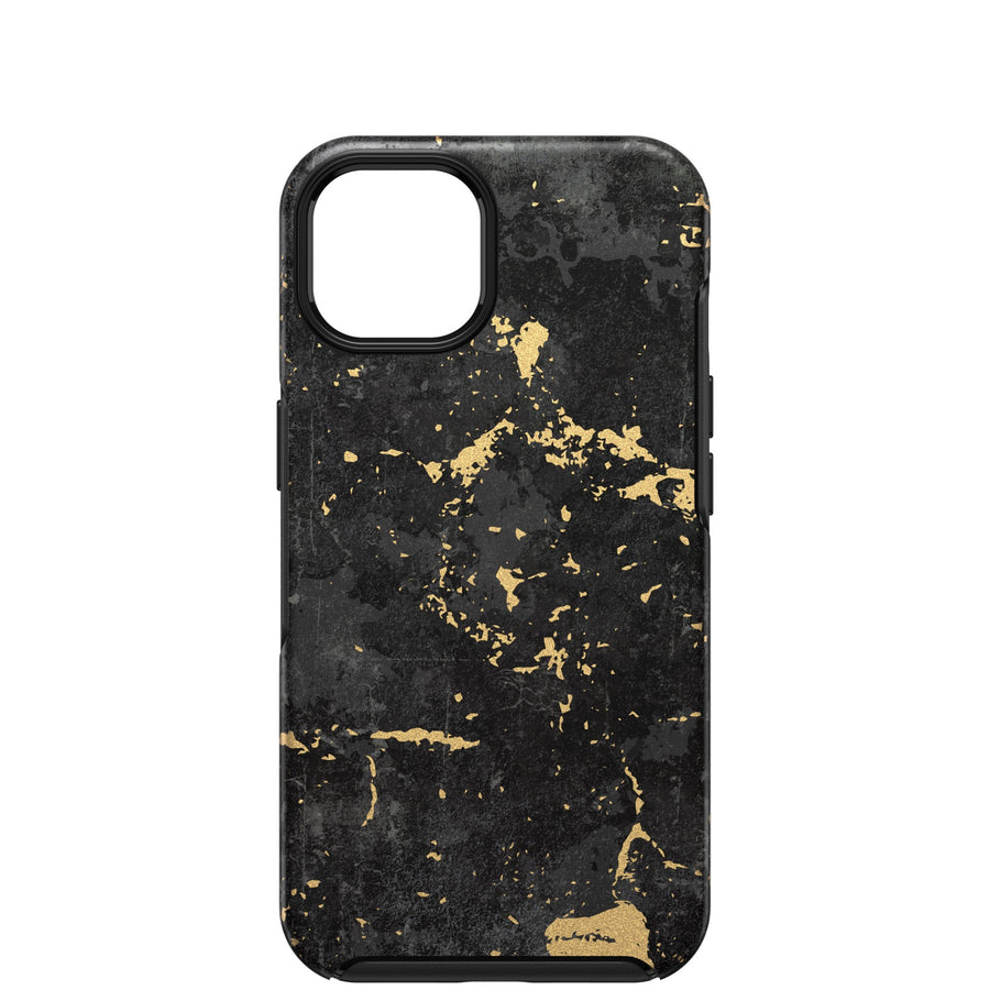 OTTERBOX Apple iPhone 13 Symmetry Series Antimicrobial Case - Enigma Graphic (Black/Gold) (77-85373), Wireless charging 