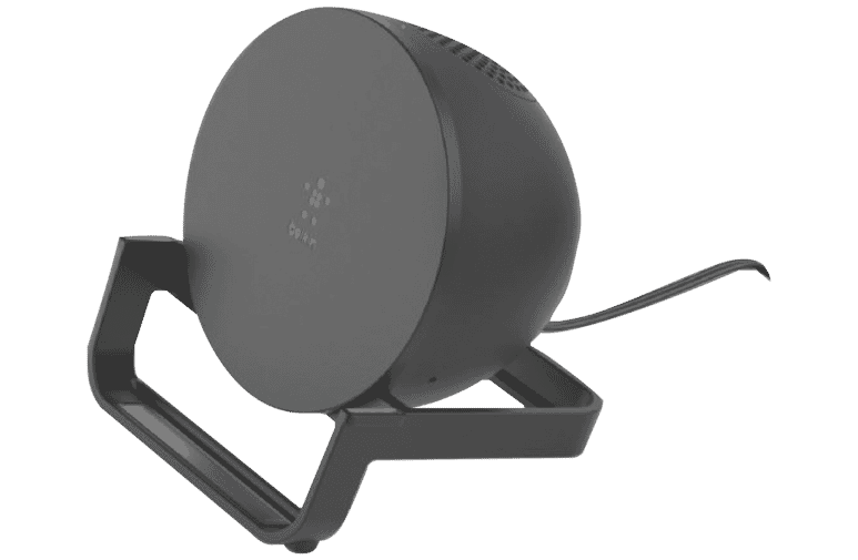 BELKIN 10W Fast Wireless Charging Stand with Speaker Black- Compact Design, Case-compatible, Crystal-clear speaker and m