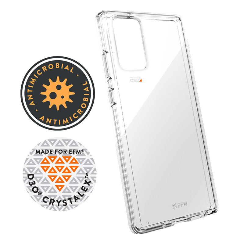 FORCE TECHNOLOGY Aspen Case for Samsung Galaxy Note20 - Clear EFCDUSG266CLE, Antimicrobial, 6-meter drop tested to MIL-S