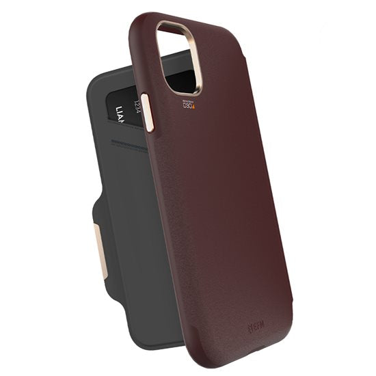 FORCE TECHNOLOGY Monaco Wallet Case for Apple iPhone 11 Pro Max - Mulberry EFCFLAE172MUL, 6m Military Standard Drop Test