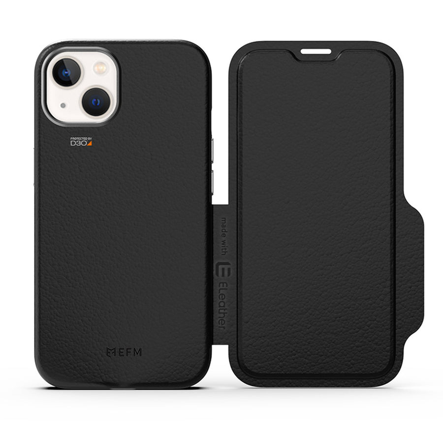 FORCE TECHNOLOGY Monaco Wallet 5G Case for Apple iPhone 13 - Black/Space Grey EFCFLAE192BSG, 6m Military Standard Drop T