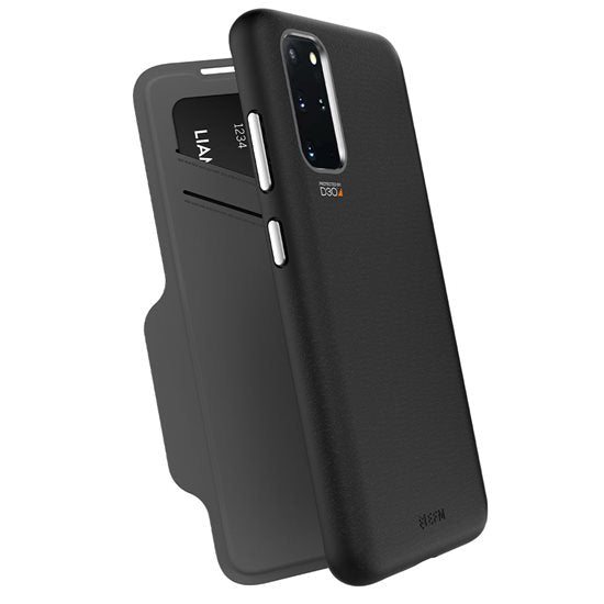 FORCE TECHNOLOGY Monaco Wallet 5G Case for Samsung Galaxy S20+ - Black EFCFLSG262BSG, 6m Military Standard Drop Tested, 