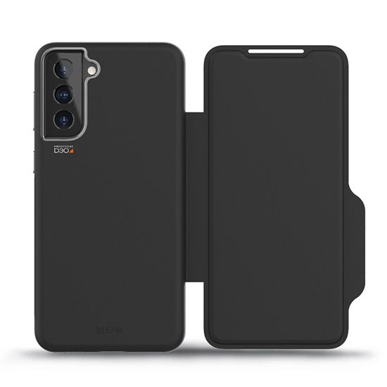 FORCE TECHNOLOGY Monaco Wallet Case for Samsung Galaxy S21+ 5G - Black EFCFLSG271BSG, 6m Military Standard Drop Tested, 