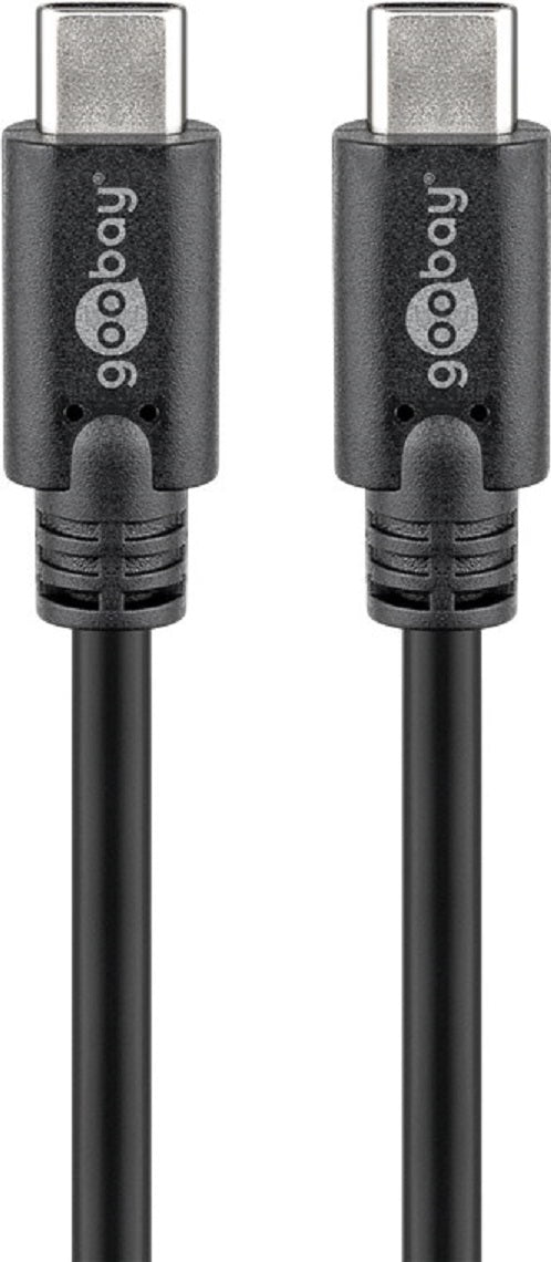 GOOBAY USB-C 3.2 Gen 1 USB C 1M Cable Male to Male Black - 5V Voltage, 3A, Nickel Material, Round Cable, Copper Inner Co