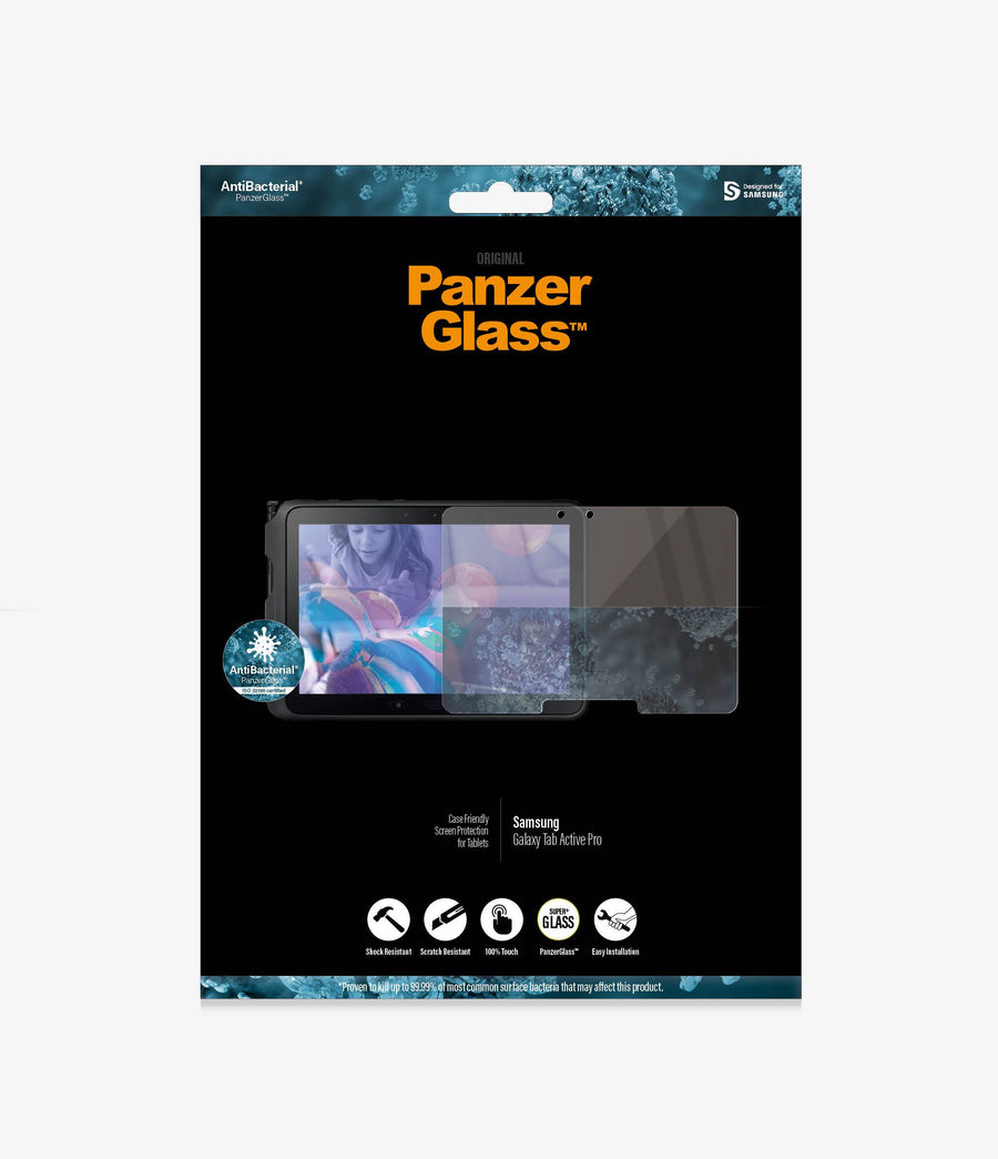 PANZER GLASS Samsung Galaxy Tab Active Pro - Screen Protector - Full Frame Coverage, Rounded Edges, Crystal Clear, Anti 