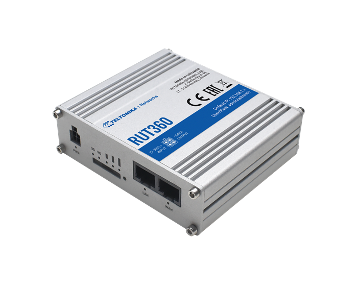 TELTONIKA RUT360 - Instant CAT6 LTE Failover | Compact and Powerful Industrial 4G LTE Cat 6 Router/Firewall, Rugged Alum
